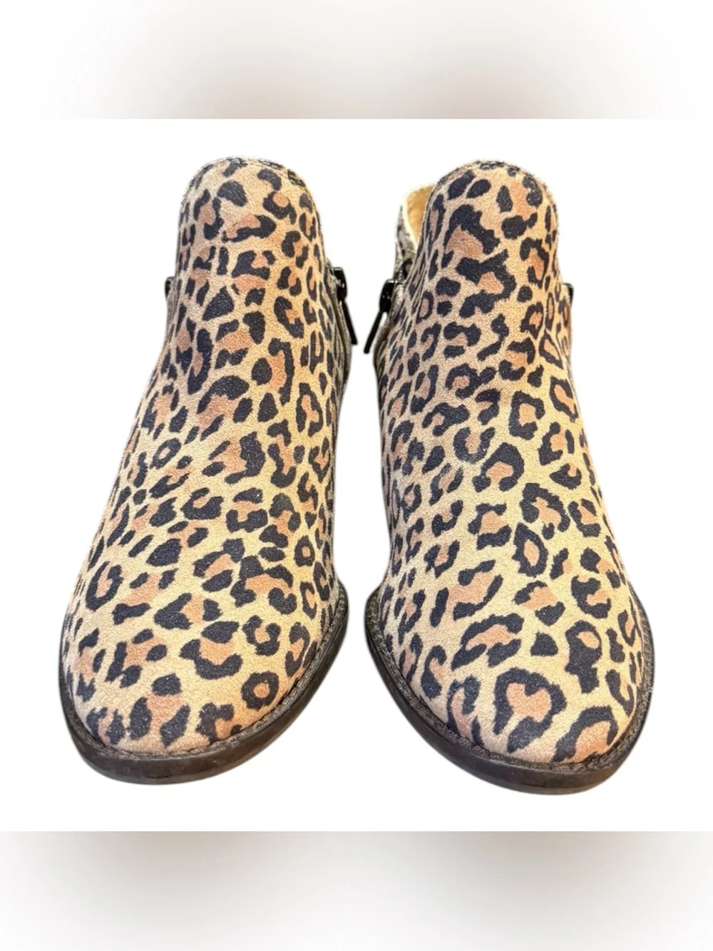 Lucky Brand Fhuna Leopard Print Suede Ankle Booties Women’s Size 7.5 - Picture 4 of 8